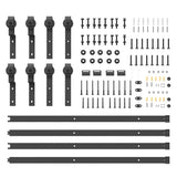Sliding Door Hardware Kit 400 cm Steel Black 3295796