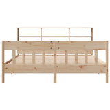 Bed Frame without Mattress 200x200 cm Solid Wood Pine 3323209