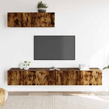 3 Piece TV Cabinet Set Smoked Oak Engineered Wood 3114483