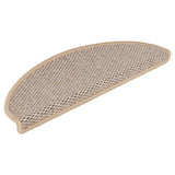 Stair Mats Self-adhesive Sisal-Look 15 pcs 65x21x4 cm Light Beige 326880