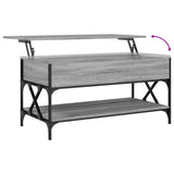 ZNTS Coffee Table Grey Sonoma 100x50x50 cm Engineered Wood and Metal 845359