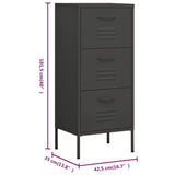 Storage Cabinet Anthracite Steel Medium Ball-Bearing 336186