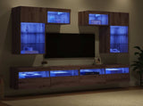 TV Wall Units Wall-mounted 6 pcs Old Wood Engineered Wood 3402789