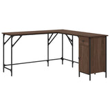 Desk Brown Oak 141x141x75 cm Engineered Wood 837601