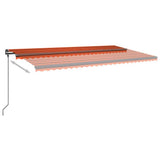 Manual Retractable Awning with Posts 6x3 m Orange and Brown 3070200