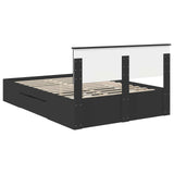 Bed Frame with Headboard Black 140 x 200 cm Engineered Wood 3408754