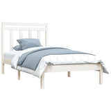 Bed Frame without Mattress White 100x200 cm Solid Wood 3105241