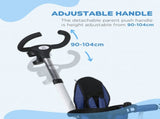 Metal Frame 6 in 1 Baby Push Tricycle with Parent Handle for 1-5 Years Old, Dark Blue T3398P348153