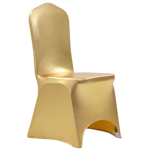 6 pcs Chair Covers Stretch Gold 133556