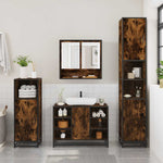 ZNTS 2 Piece Bathroom Furniture Set Smoked Oak Engineered Wood 3300942