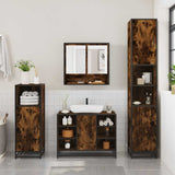 2 Piece Bathroom Furniture Set Smoked Oak Engineered Wood 3300942