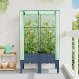 Raised Bed with Greenhouse Cover Rattan Look 80x40x140 cm 4015833