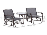 Gliding Jack and Jill Seat, with Glass-Top Table - Brown/Grey T3398P318718