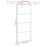Sliding Door with Hardware Set 90x205 cm ESG Glass&Aluminium 3332872