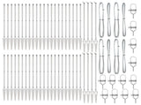 Ground Spike Fence Post 52 pcs Silver Powder-Coated Steel 3350212