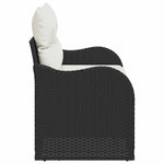 Garden Sofa with Cushion Black 121 x 62 x 69cm Poly Rattan 42006712