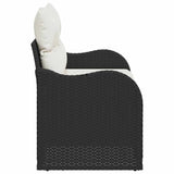 Garden Sofa with Cushion Black 121 x 62 x 69cm Poly Rattan 42006712