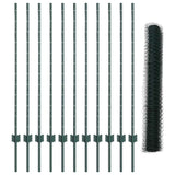 Welded Wire Fence 25 x 1.2 m PVC-Coated Steel Green 3336722