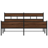 Metal Bed Frame without Mattress Brown Oak 183x213 cm 3308518