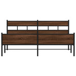 ZNTS Metal Bed Frame without Mattress Brown Oak 183x213 cm 3308518