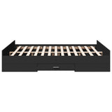 Bed Frame Black Engineered Wood King Size Bed Frame Rectangular 3280287