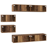 TV Cabinet Set Wall-mounted 6 pcs Old Wood Engineered Wood 3393159