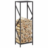 Firewood Rack Black 34x25x100 cm Cold-rolled steel 864323