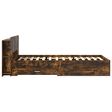 Bed Frame with Storage Smoked Oak 100 x 200 cm Engineered Wood 3433722