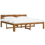 Double Bed Frame with Headboard ROSTOCK Natural 200 x 200 cm 3405471