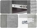 Wall-Mounted Bedside Cabinet with Drawer 2 pcs Concrete Grey 898622