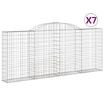 Arched Gabion Baskets 7 pcs 300x30x120/140 cm Galvanised Iron 3146544