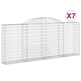 Arched Gabion Baskets 7 pcs 300x30x120/140 cm Galvanised Iron 3146544