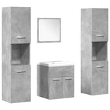 5 Piece Bathroom Furniture Set Concrete Grey Engineered Wood 3324885