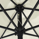 Garden Parasol with Aluminium Pole 270x246 cm Sand White 47345