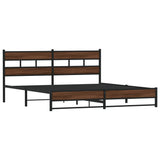 Metal Bed Frame without Mattress Brown Oak 200x200 cm 3308515