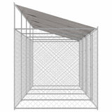 Dog Cage with Roof Silver 800 x 200 x 256 cm Steel and PE 3368300