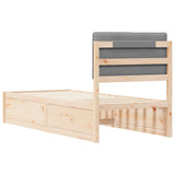 Bed Frame with Upholstered Headboard Light Grey 75 x 190 cm 877809
