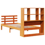 ZNTS Bookcase Bed without Mattress Wax Brown 100x200cm Solid Wood Pine 3322773