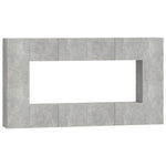 8 Piece TV Cabinet Set Concrete Grey Engineered Wood 3114289