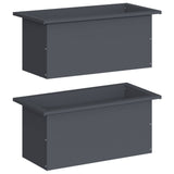 Garden Planter with LED 2 pcs Antracite 30 x 60 x 30 cm Steel 8008089