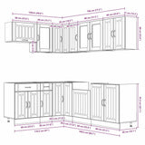 ZNTS 11 Piece Kitchen Cabinet Set Lucca Sonoma Oak Engineered Wood 3314894