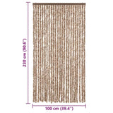 Fly Curtain Beige and Dark Brown 100x230 cm Chenille 377324
