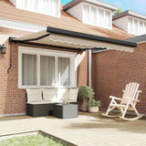 Retractable Awning Beige 300 x 250 cm Fabric and Metal 3330065