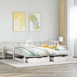 Daybed with Trundle and Drawers without Mattress White 90x200 cm 3302202