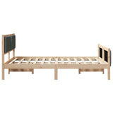 Bed Frame with Headboard Dark Grey 140 x 190 cm Fabric 878335