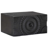 Handmade Bedside Cabinet Black 40 x 30 x 20 cm Solid Mango Wood 42020079