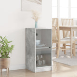 Side Cabinet with Glass Doors Concrete Grey 35x37x75.5 cm 836402