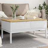 Coffee Table FLORO White 99x55.5x45 cm Solid Pine Wood 374018