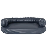 Ergonomic Foam Dog Bed Dark Blue 88x65 cm Faux Leather 171315