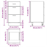 Bottom Cabinet Lyon Concrete Grey 40x46x81.5 cm Engineered Wood 854214
